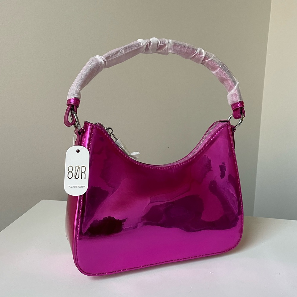 NWT 8 OTHER REASONS It Girl Shoulder Bag in Metallic Pink